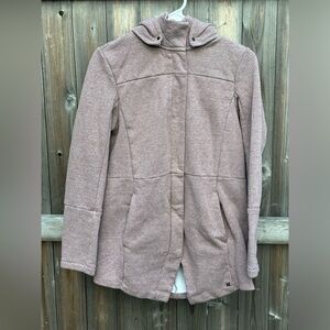 Hurley Light Rust Colored Full Zip Hooded Sweatshirt Material Jacket